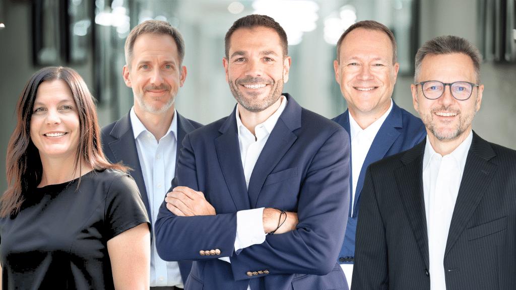 Vito Critti (CEO), Roger Rhyner (COO), Jiri Lundak (CTO), Benjamin Kohler (CIO) and Erika Heuberger (CHRO) – Executive Board of CONVOTIS Switzerland AG.